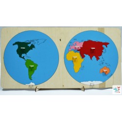 Puzzle harta continente (Montessori)